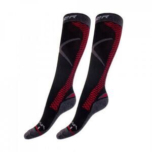 Bauer Tall Vapor ICE Hockey Socks Medium Sr Nylon Merino Wool Blend Red Black